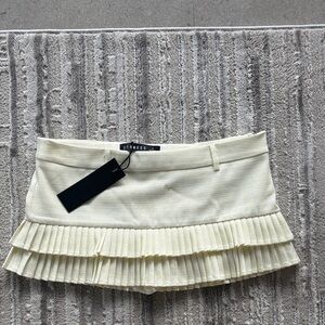 Lioness Double Ruffle Mini Skirt Soft Lemon